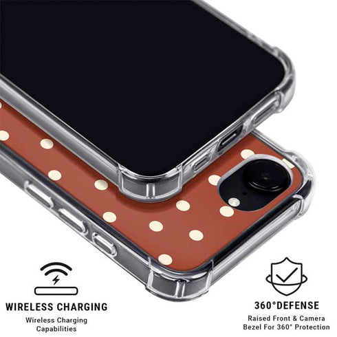 Neutral Polka Dots iPhone 16e Clear Case